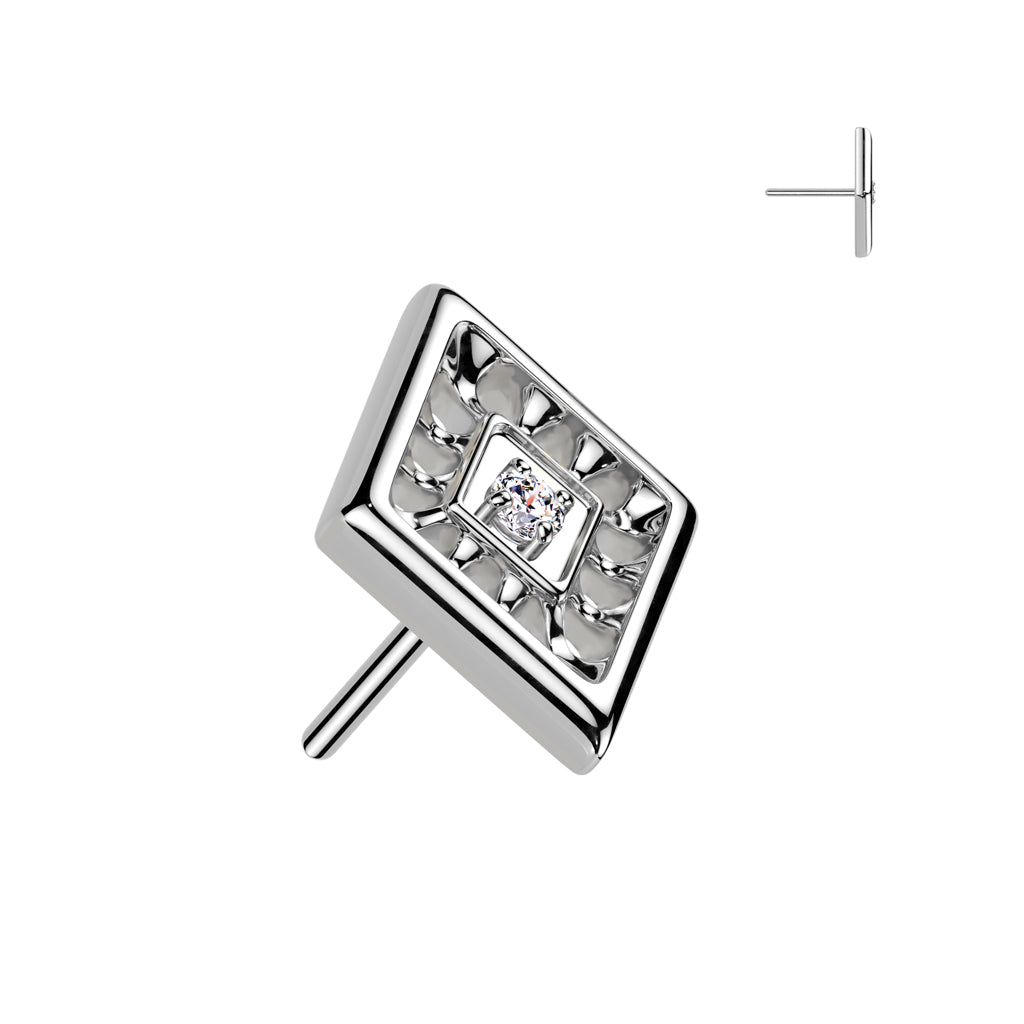 Diamond Cut Top With CZ Center