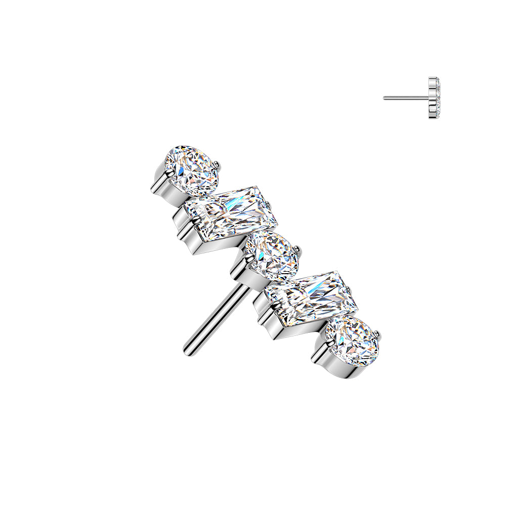 Tiny Round & Baguette CZ Line