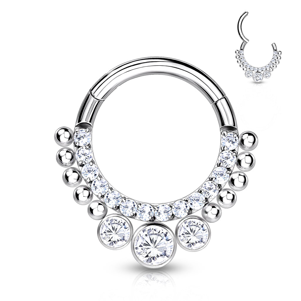 CNC Set Pave CZ Lined Front and 3 Bezel