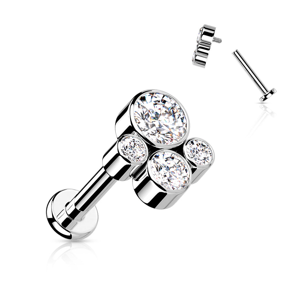 Bezel Set CZ Cluster