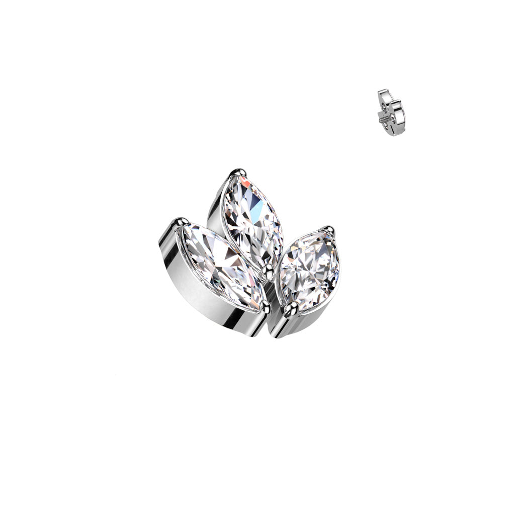 3 Marquise CZ Leaf
