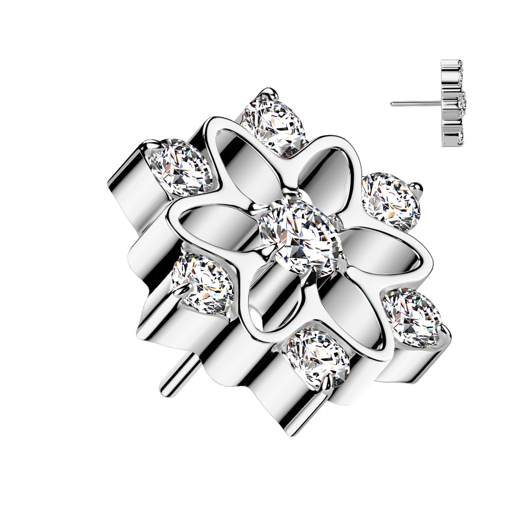 Flower with CZ Center & Edges