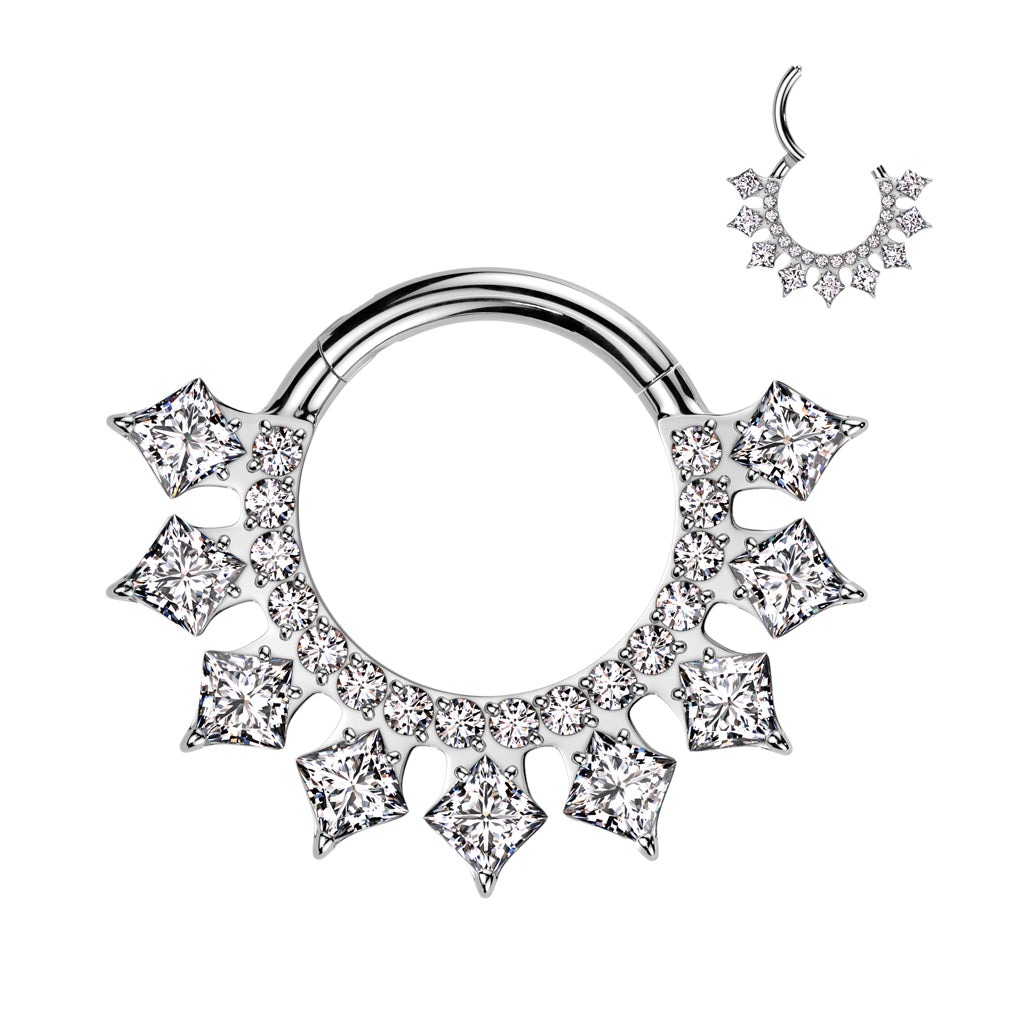 Forward Facing CNC Set CZ and Prong Set Square