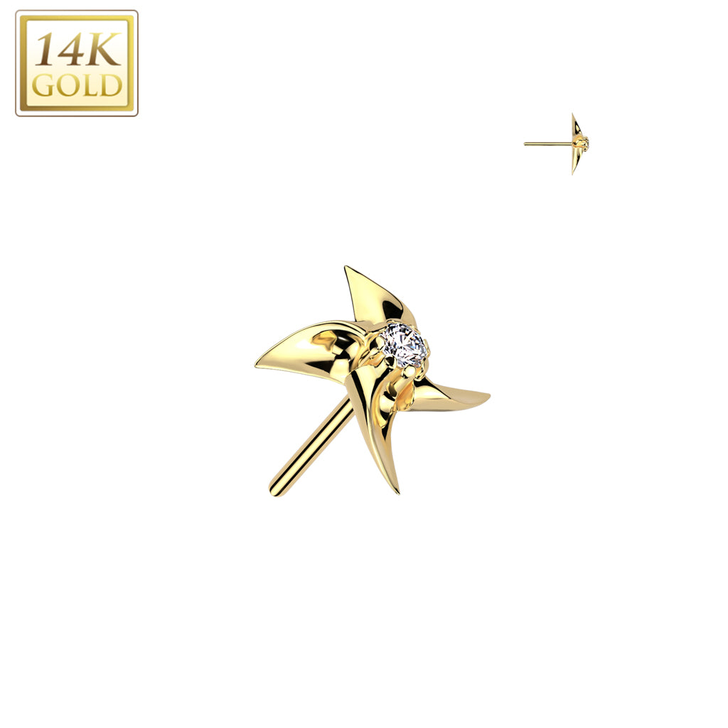 Pinwheel With CZ Center