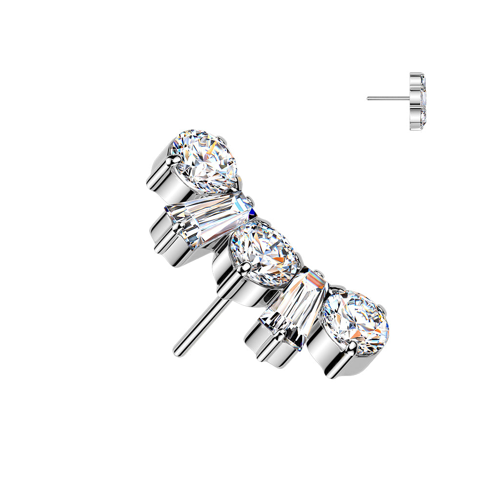 Round and Baguette CZ Crown