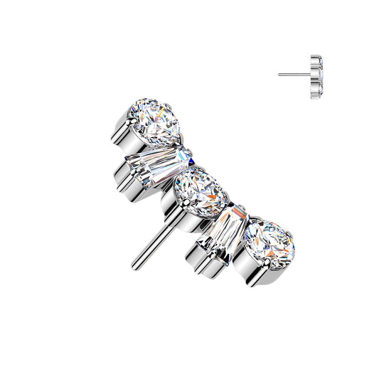 Round and Baguette CZ Crown
