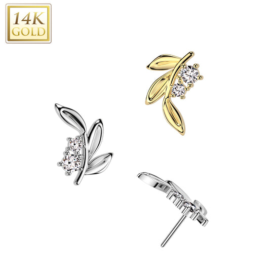 Push In Leaf Top With CZ