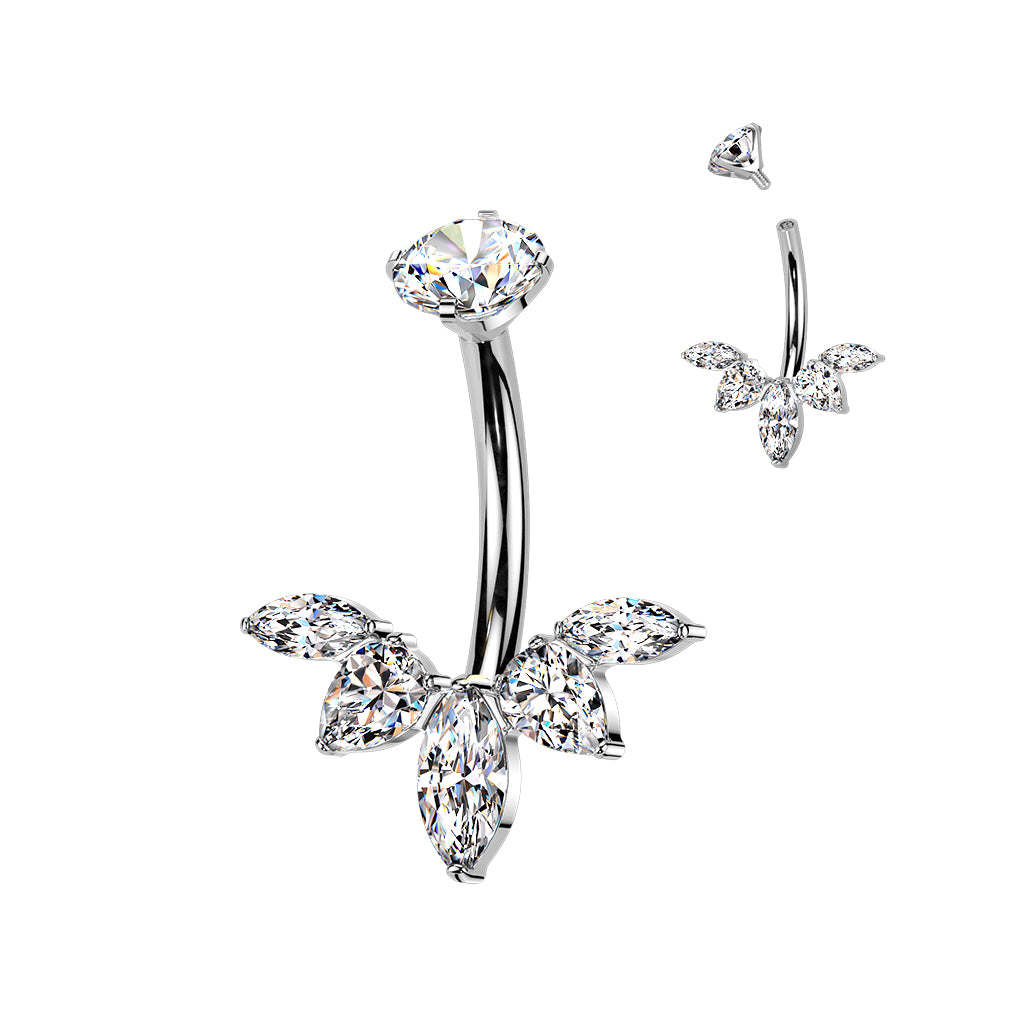 Marquise CZ Fan With Prong