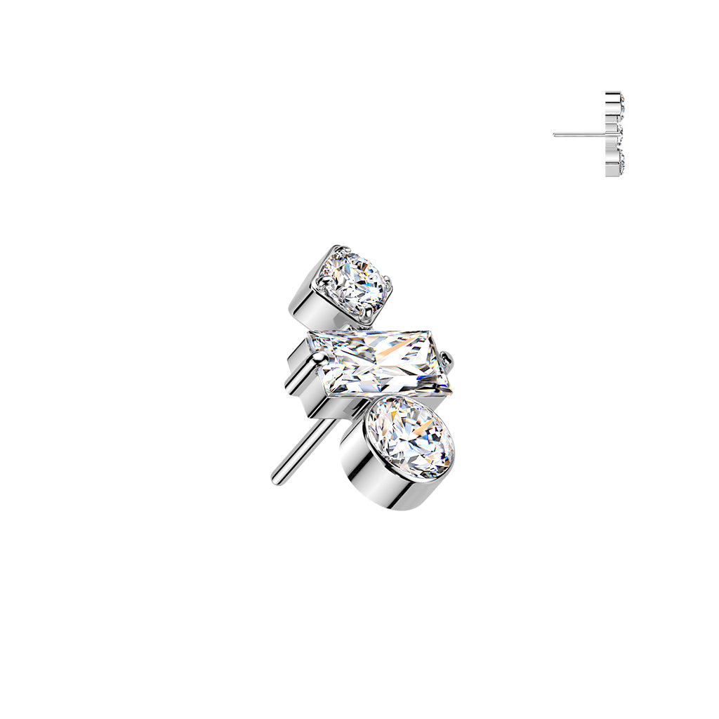 Tiny  Round, Baguette, & Diamond CZ