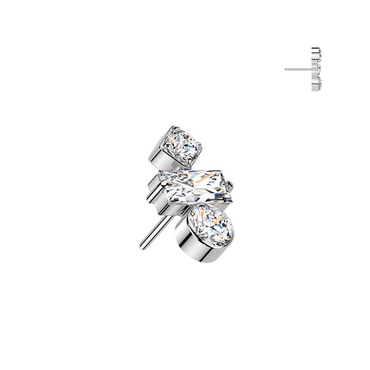 Tiny  Round, Baguette, & Diamond CZ