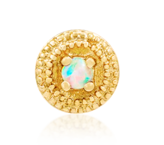 Round Double Millgrain with Opal