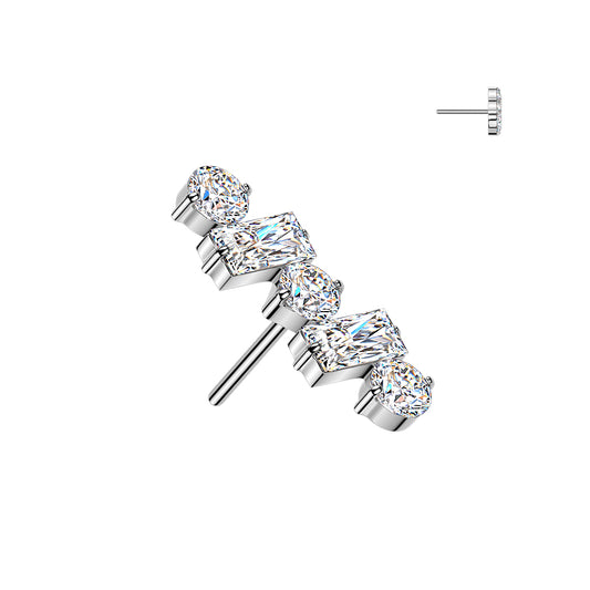 Tiny  Round & Baguette CZ Line