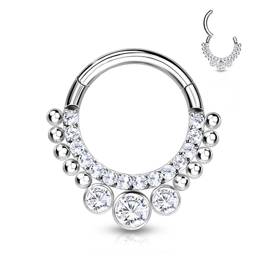 CNC Set Pave CZ Lined Front and 3 Bezel