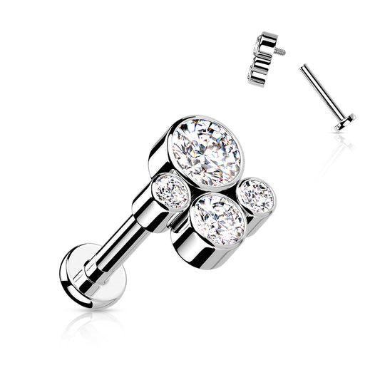 Bezel Set CZ Cluster