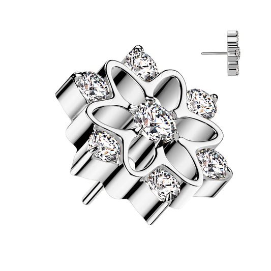 Flower with CZ Center & Edges