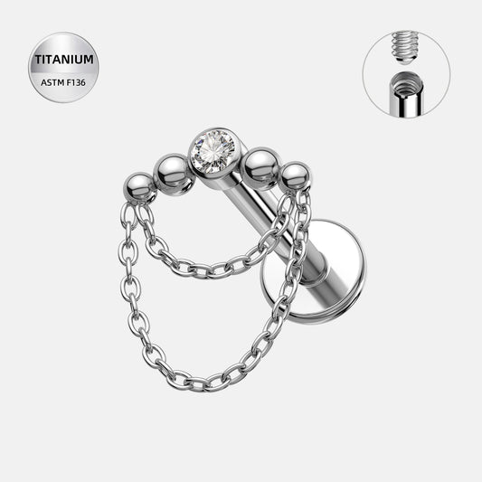Bezel Bead with Double Chain