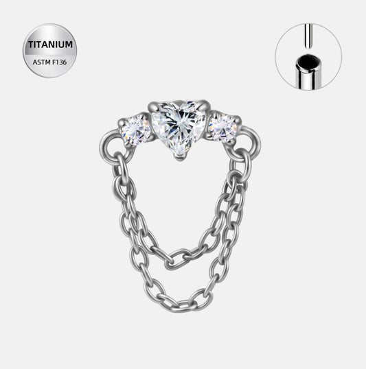 heart with 2 prong chain