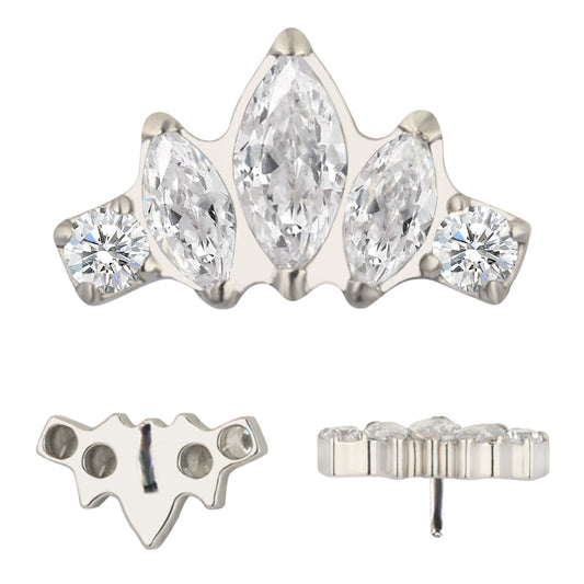 3 marquises with 2 prong crown