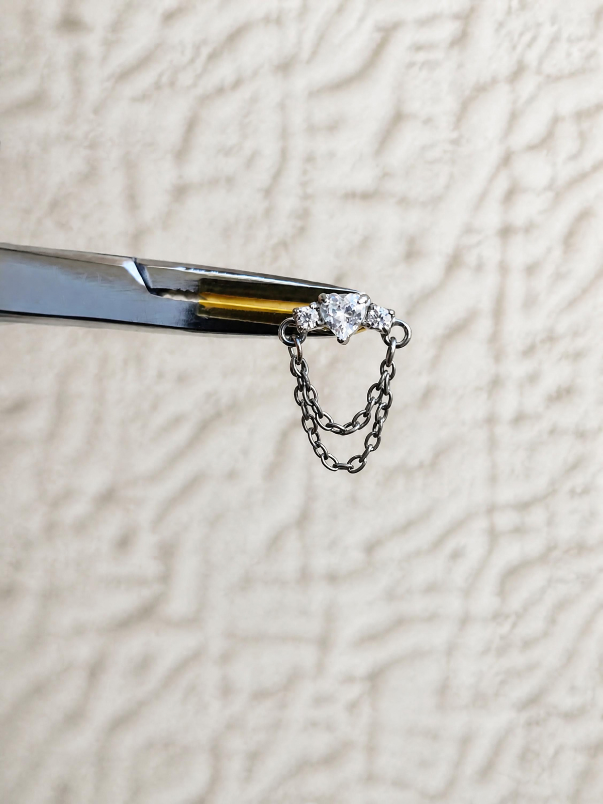 heart with 2 prong chain