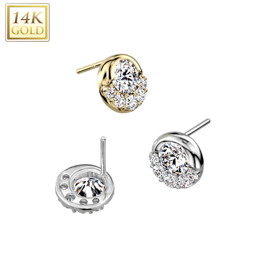 Round CZ and Small CZ Fan Decorated