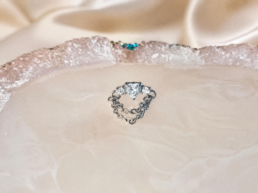 heart with 2 prong chain
