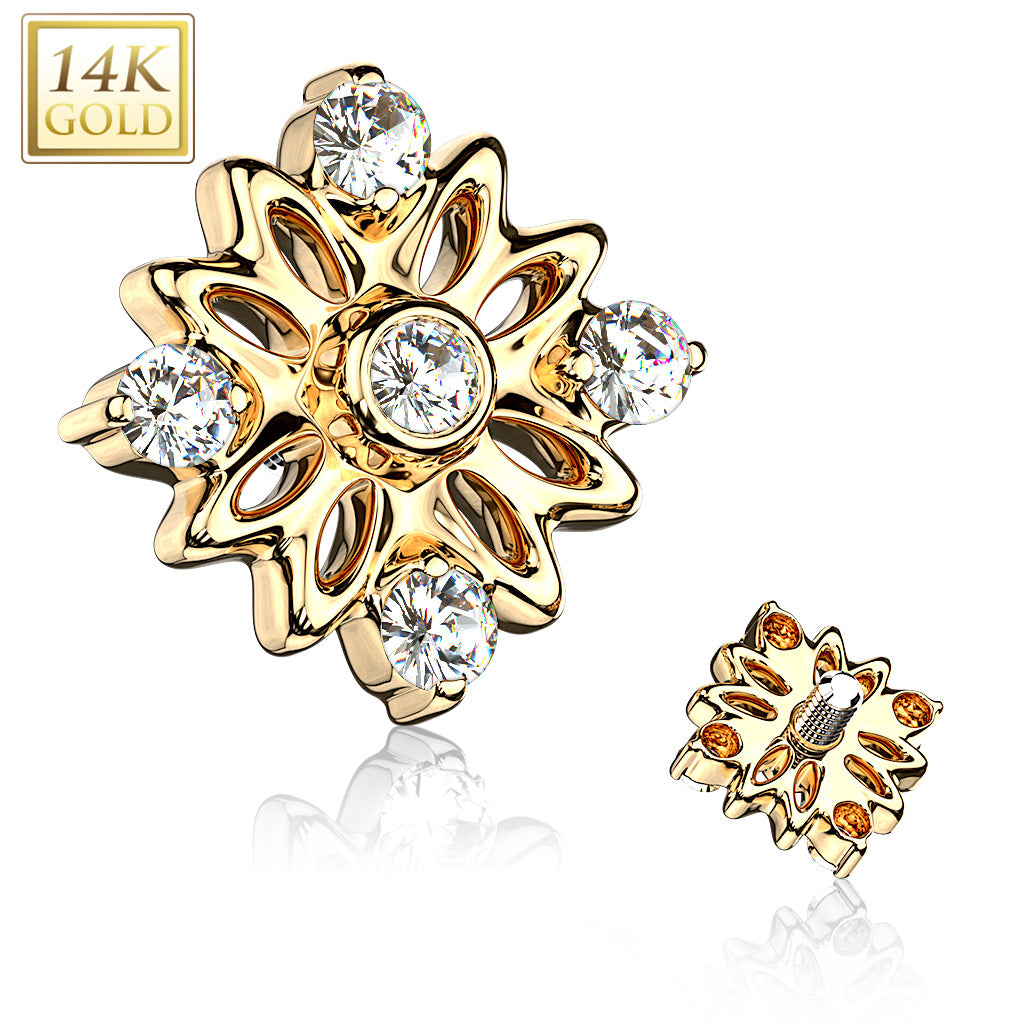 Accented Flower Dermal Anchor Top