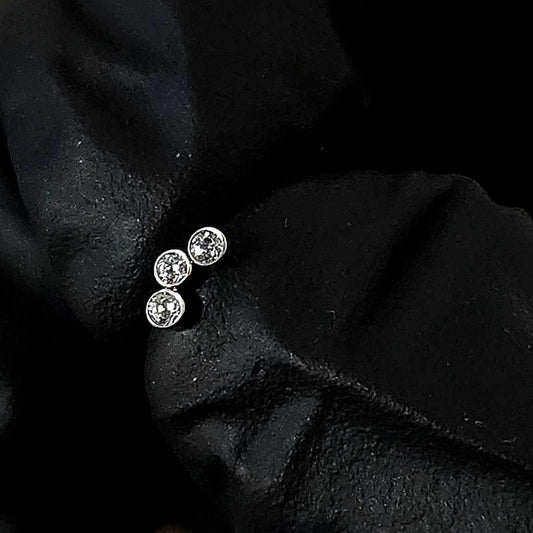 Titanium Bezel Set Gem Cluster - Curved 3