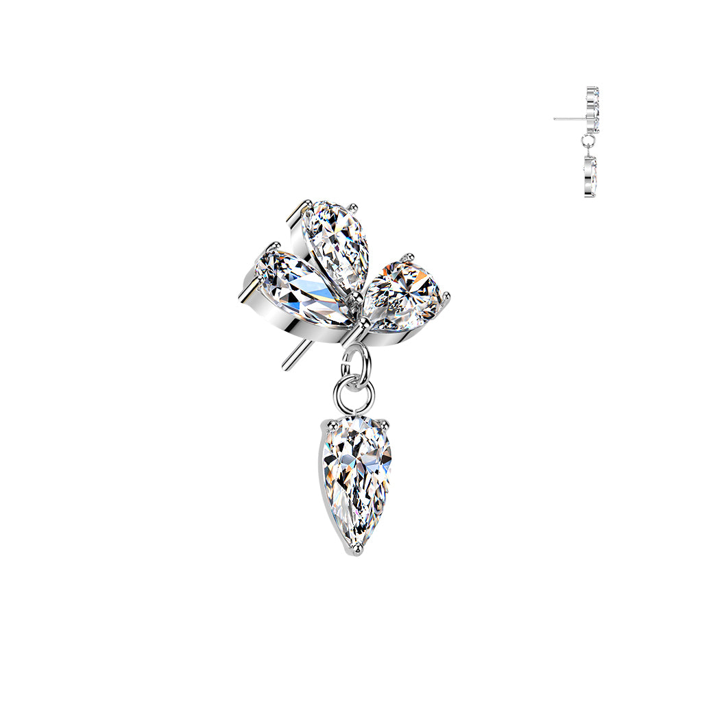 Three Pear with dangle marquise