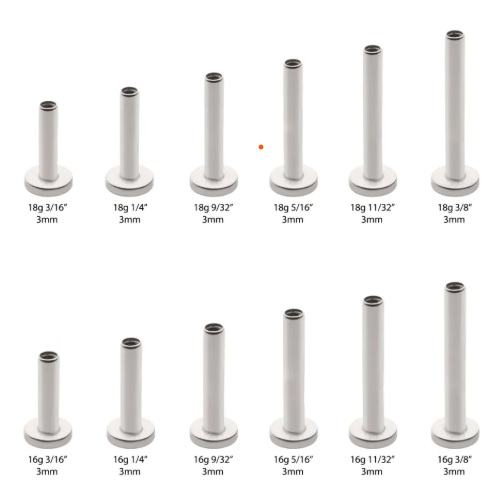 Internally threaded labret 3mm